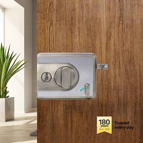 CBS-Cinco Stark Series Premium Rim Main Door Lock , Knob Inside, Antique Brass