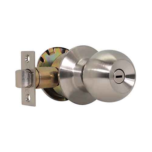 CA5122 Knobset 6070mm Backset, Bathroom, Satin Steel