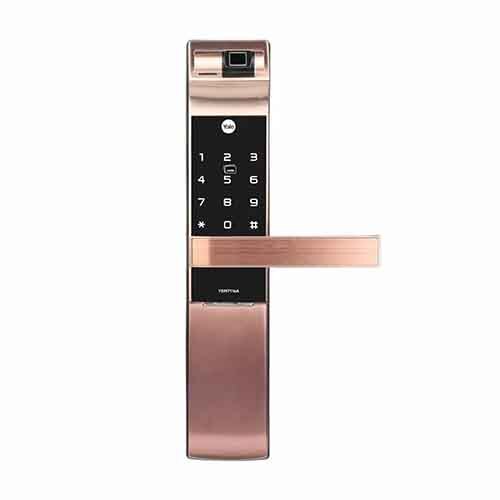 YDM 7116A Smart Lock, Red Bronze YDM 7116A Smart Lock with Fingerprint, PIN Code, RFID Card, Mechanical Key, Bluetooth module, Works with Yale Home App
