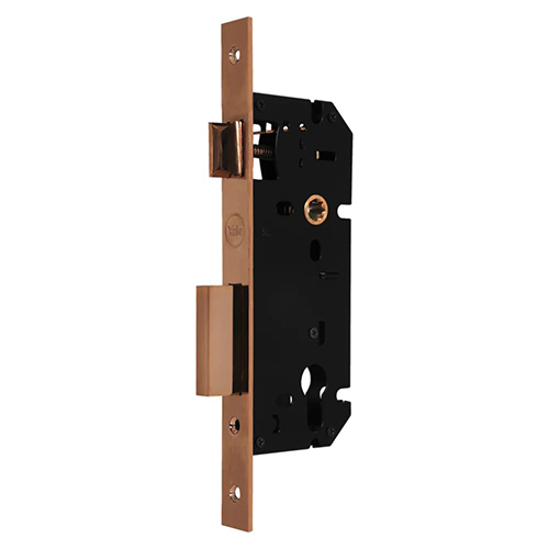 Yale Mortise Lock, 85mm Centre Distance And 45mm Backset, PVD Rose Gold color plate with Strike plate in box