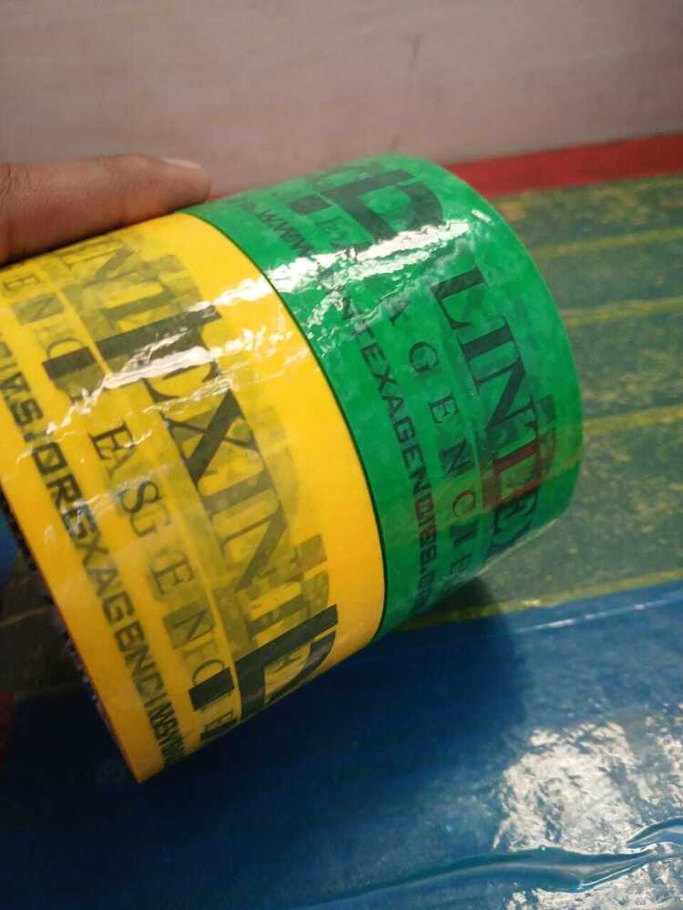 Custom Printed Tape - Bopp Material, 50 Meter Length, Yellow Base Color | Solvent Adhesive, Smooth Finish, Water Resistant, Ideal For Masking And Packaging