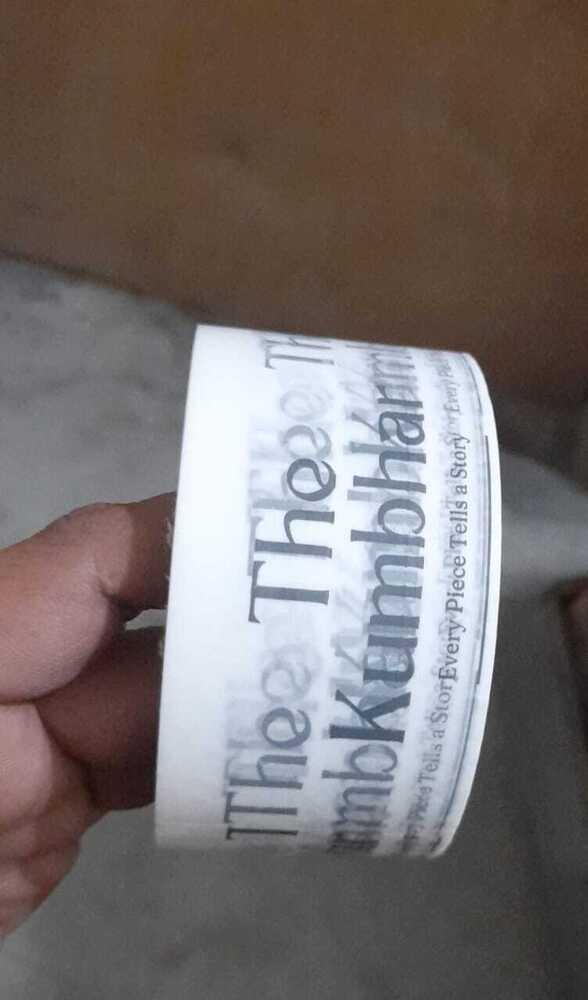 Custom Printed Tape - Bopp Material, 50 Meter Length, Yellow Base Color | Solvent Adhesive, Smooth Finish, Water Resistant, Ideal For Masking And Packaging