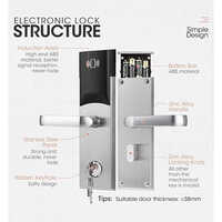 Ls-8088 Rfid Hotel Door Lock - Stainless Steel Rfid Hotel Door Lock Mifare Card Compatible  Keyless Smart Lock For Hotels - Color: Silver