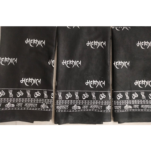 Coloured Khadi Gamcha - Color: Black