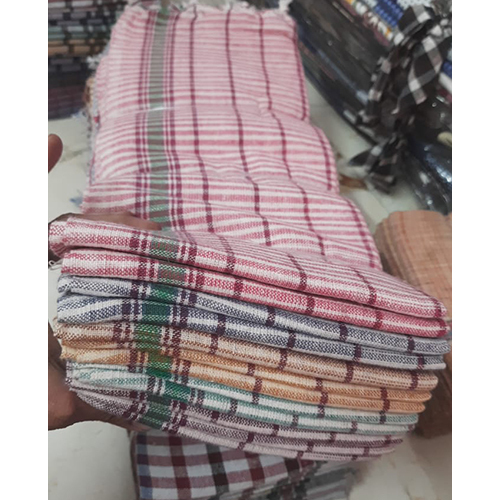 Checked Khadi Gamcha - Color: White