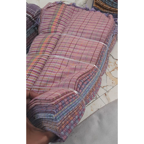 Checked Khadi Gamcha - Color: White