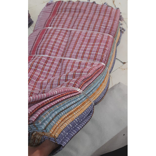 Checked Khadi Gamcha - Color: White