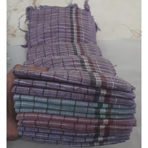 Checked Khadi Gamcha - Color: White