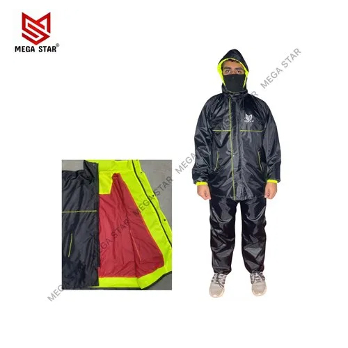 Pu Coated With Taping Inside Net Rain Suits - Color: Black
