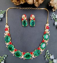 AD Elegant Glass Stone Necklace