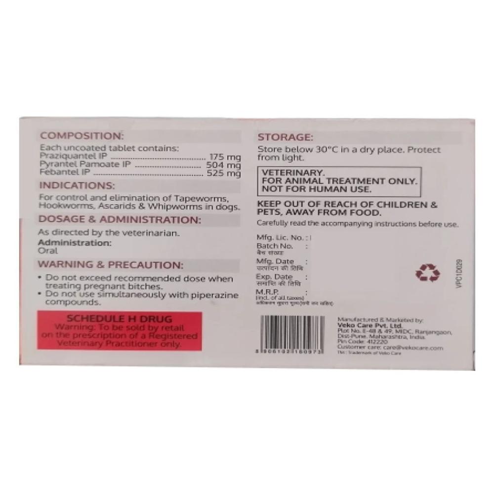 KTD XL Praziquantel+Pyrantel +FebantelTablet 