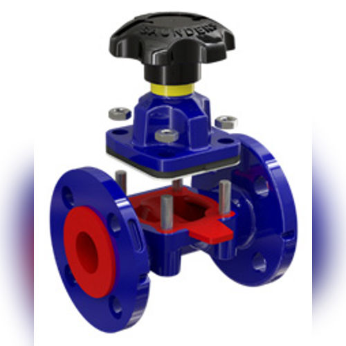 Saunders Diaphragm Valve - Forged Material, Multiple Sizes, Blue Color, High Pressure Psi , Manual & Pneumatic Operation For Chemical, Pharma, Paper, Textile, And Sugar Industries