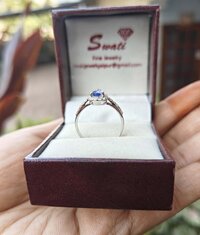925 Sterling Silver Pear Shape Tanzanite Halo Ring