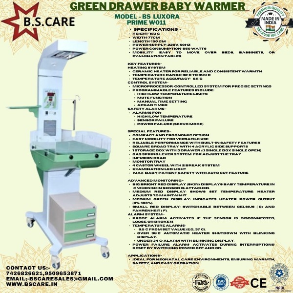 Bs Luxora Prime Baby Warmer For Nicu - Color Code: Green