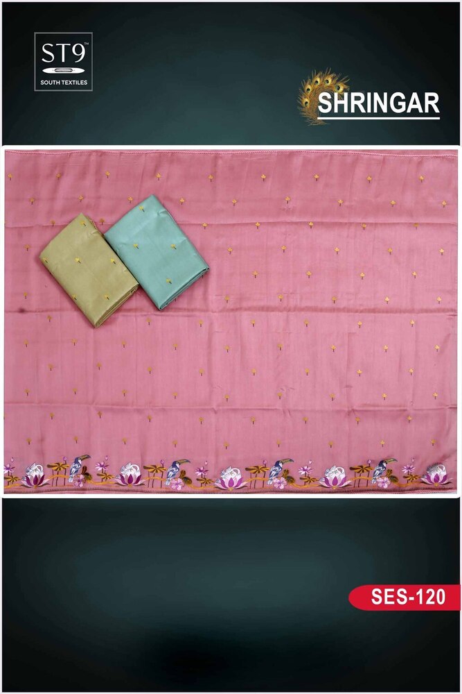 SOFT SILK EMBROIDERY WORK SAREES
