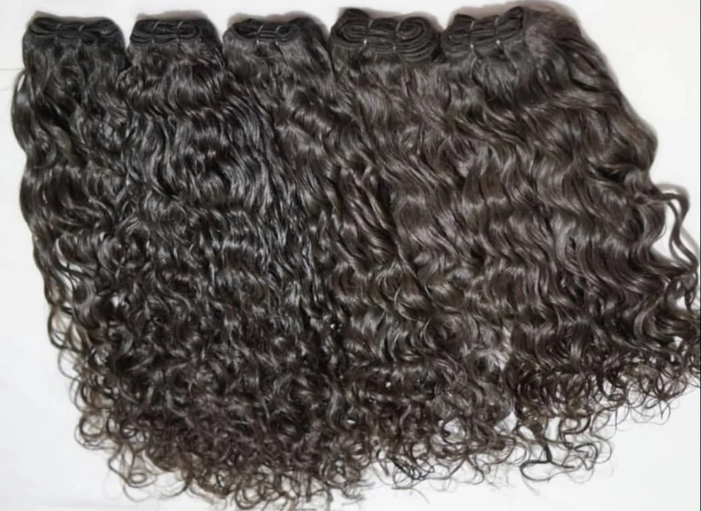 Raw Curly Weft Hair Extensions Human Hair Natural Sewn inundles