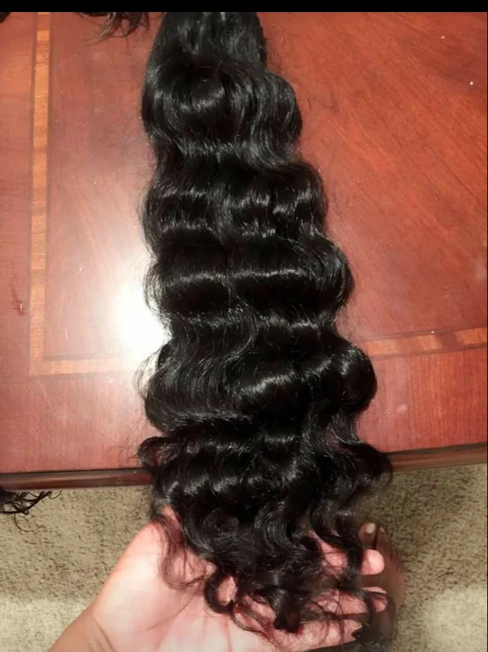 Black Temple Virgin Weft Hair, For Parlour, Packaging Size: Piece Per Pack