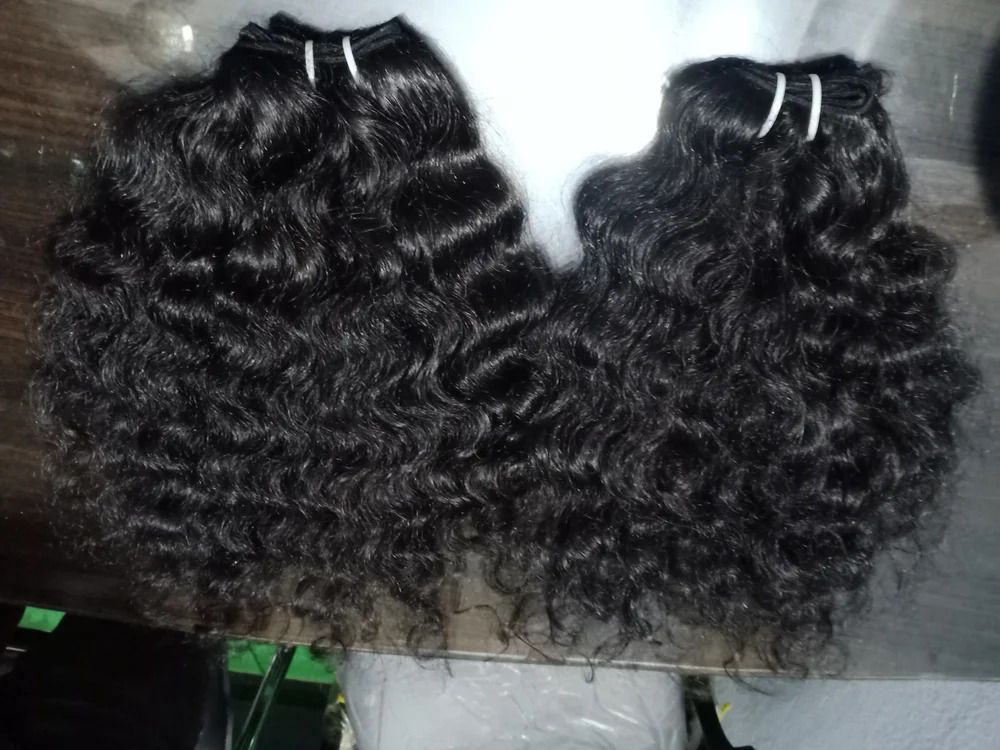 Black Temple Virgin Weft Hair, For Parlour, Packaging Size: Piece Per Pack