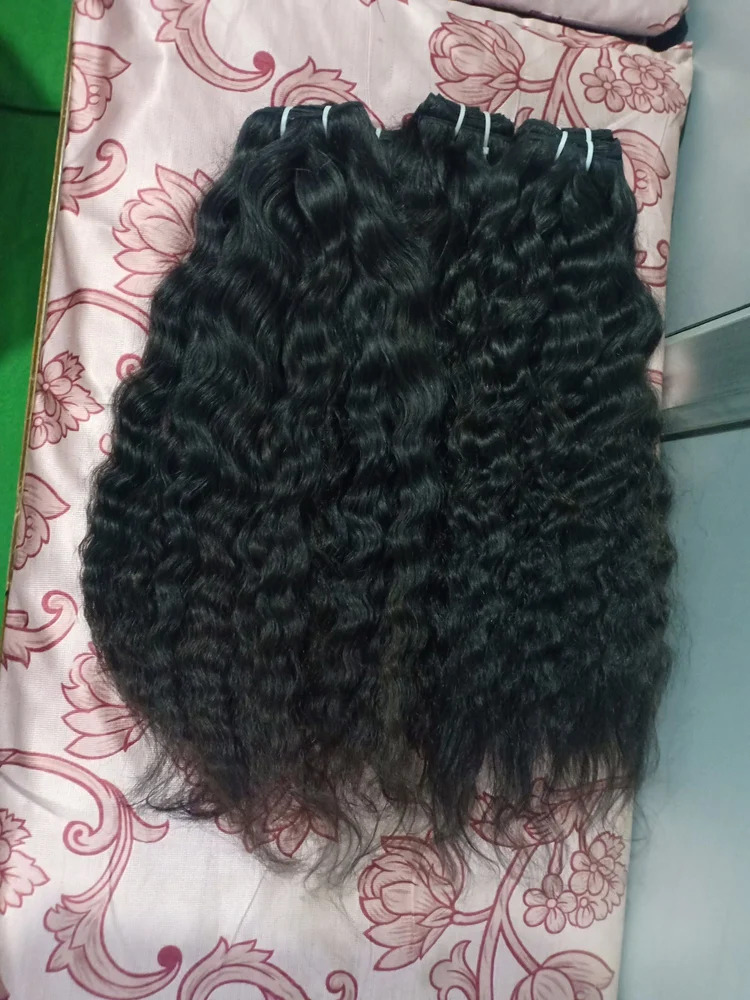 Black Temple Virgin Weft Hair, For Parlour, Packaging Size: Piece Per Pack