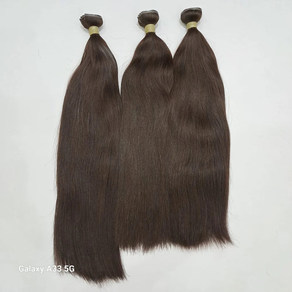 Virgin Bulk Human Hair Bundles Natural Black Brown 100gm for braiding & wefts