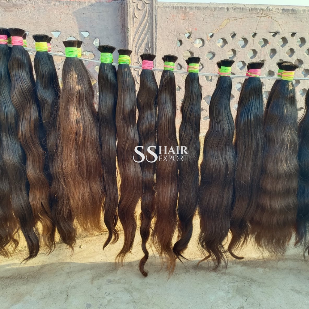 Virgin Bulk Human Hair Bundles Black Brown 30inch 100gm for braiding