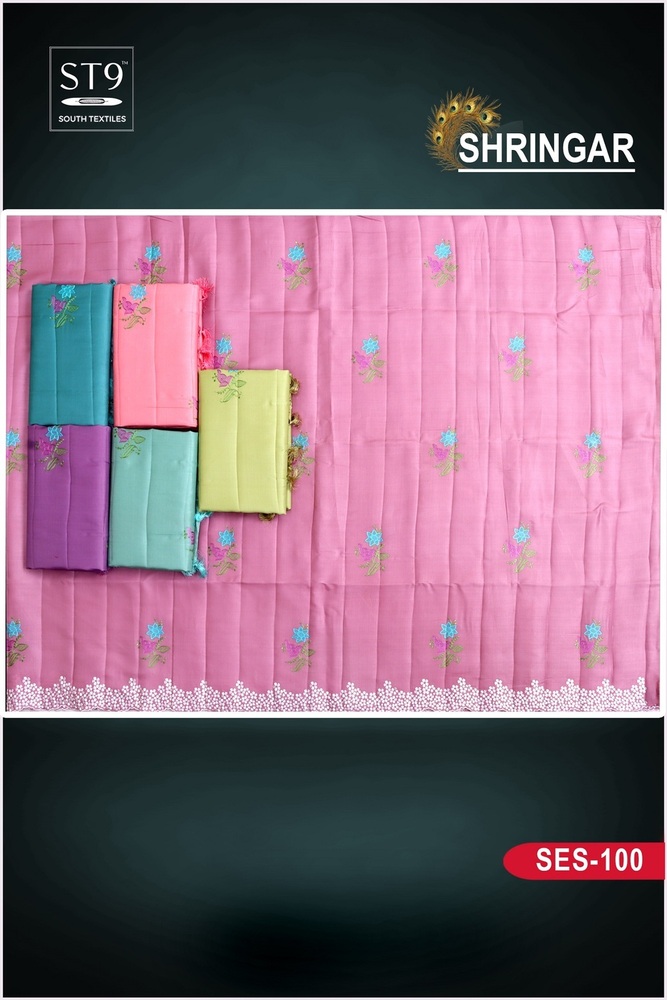 SOFT SILK THREAD EMBROIDERY WORK SAREES