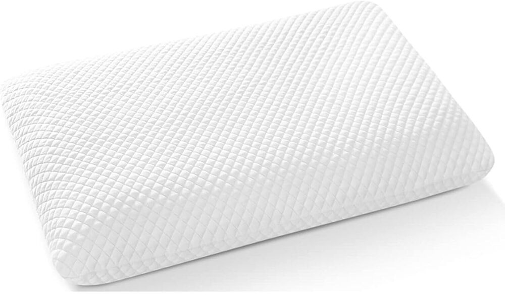 Memory Foam Pillow - Cotton Filling, Hypoallergenic, White | High-density Memory Foam, Proper Spinal Alignment, Back Support