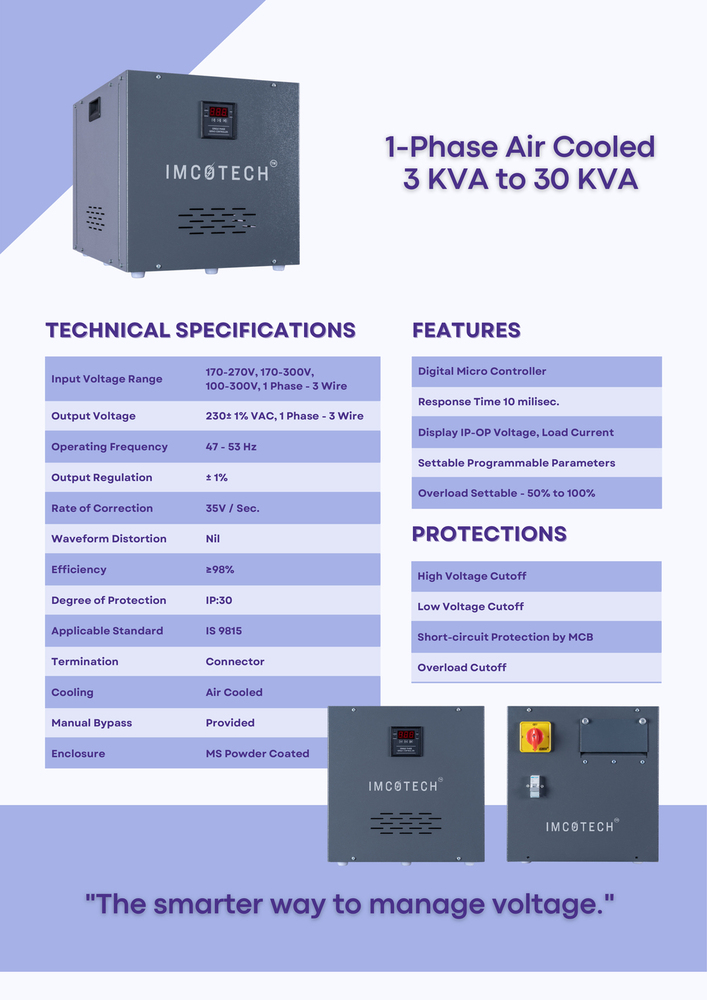 7.5 Kva Single Phase Servo Voltage Stabilizer