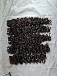 Black Indian Curly Human Hair Extensions, 10 inch to 30 inch