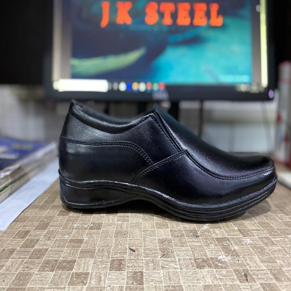 Leather Shoe - Genuine Leather, Black Color, Designed For Men | Comfortable Cushion, Non-slippery Alert Airmix Sole, 1 Year Warranty