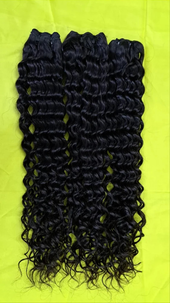 Natural South Indian Temple Curly Human Hair Extensions