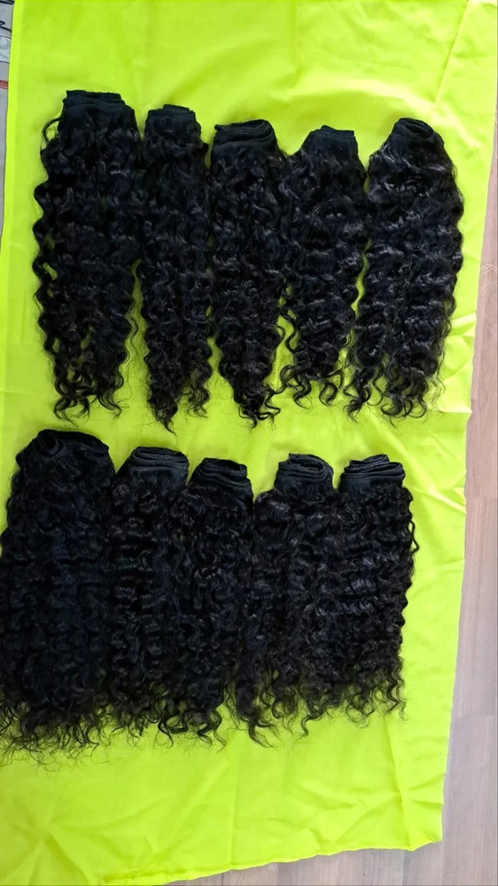 Natural South Indian Temple Curly Human Hair Extensions