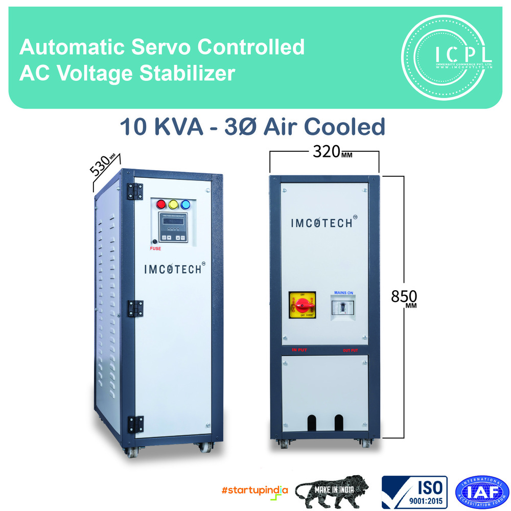 10 KVA Three Phase Air Cooled Servo Voltage Stabilizer
