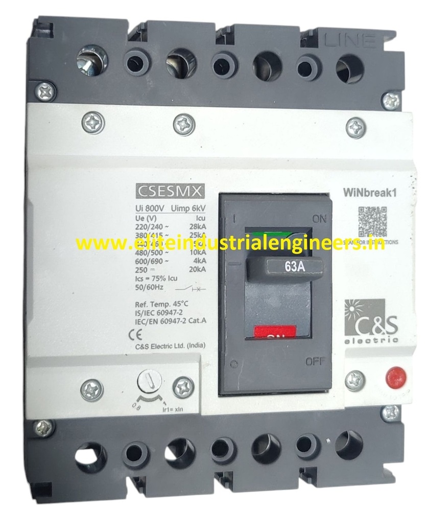 C&S MCCB CSESMX125FMU4P -63AMP 25kA