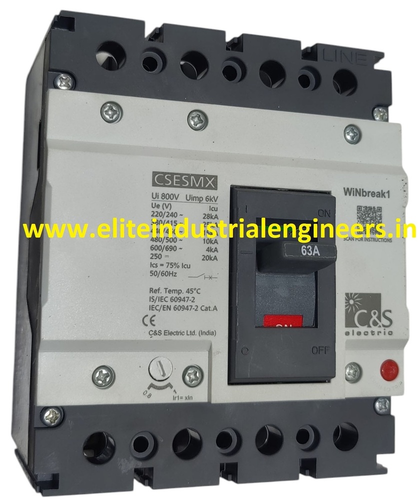 C&S MCCB CSESMX125FMU4P -63AMP 25kA