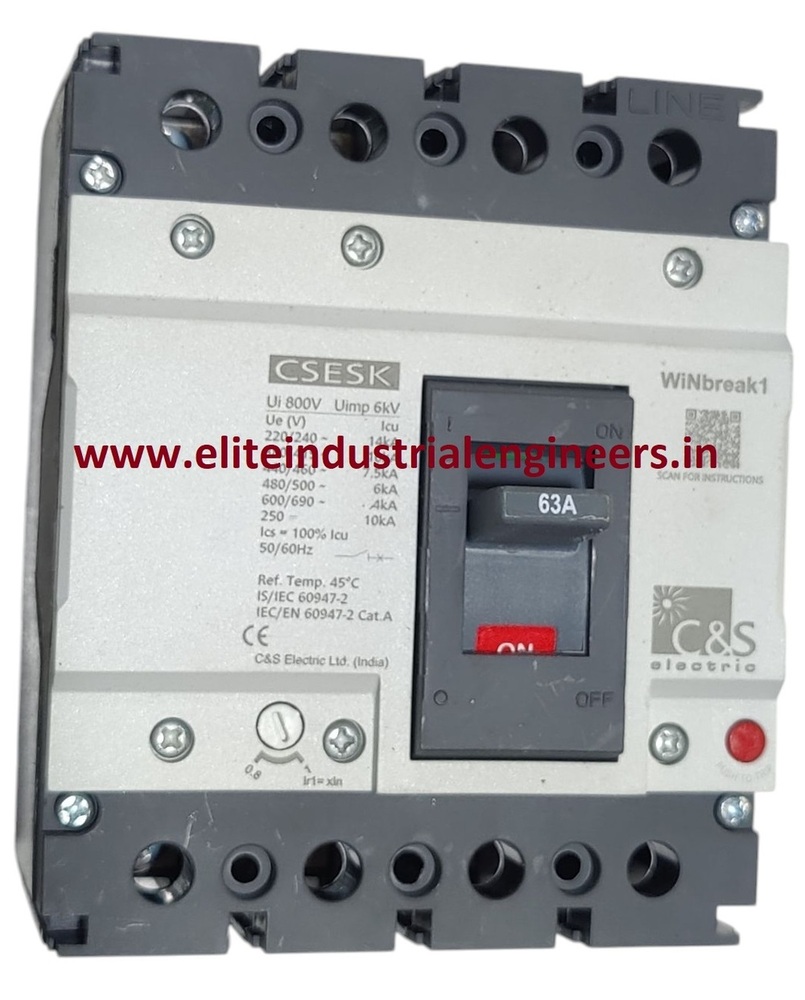 C&S MCCB CSESK125FMU4P-63AMP 10kA