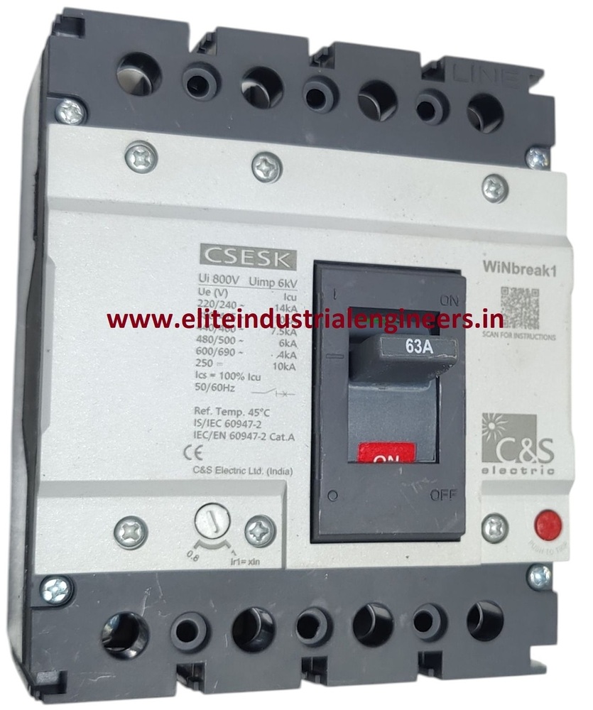 C&S MCCB CSESK125FMU4P-63AMP 10kA
