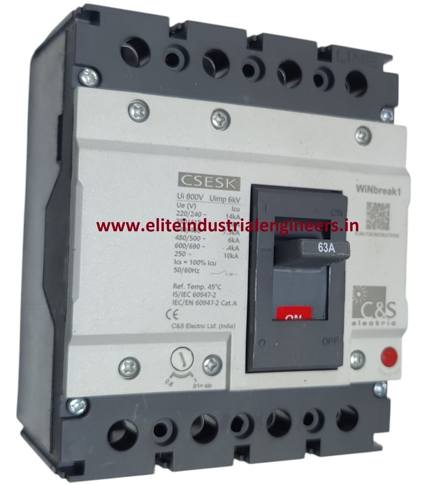 C&S MCCB CSESK125FMU4P-63AMP 10kA