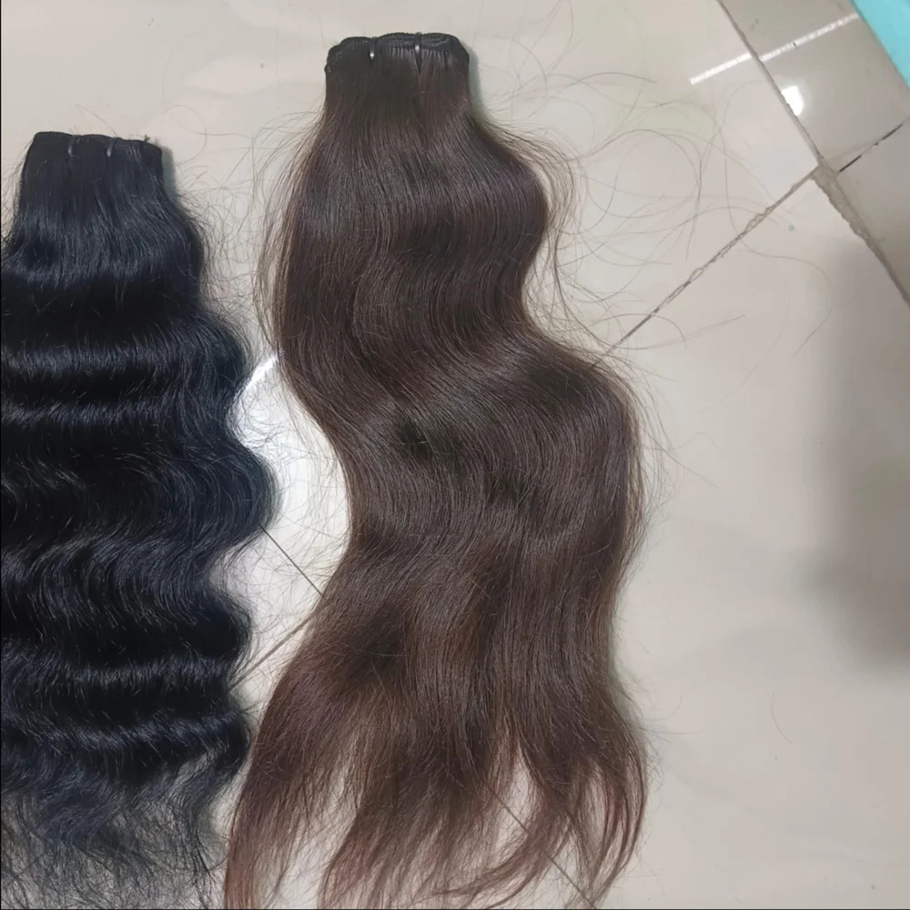 Black Machine Weft Natural curly Raw Hair bundle