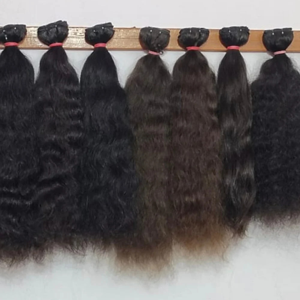 Black Machine Weft Natural curly Raw Hair bundle