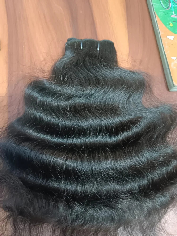 Black Machine Weft Natural curly Raw Hair bundle