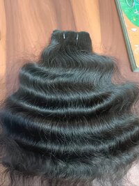 Black Machine Weft Natural curly Raw Hair bundle