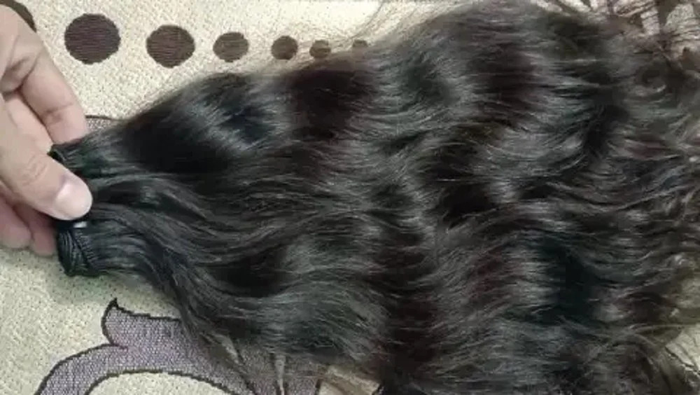 Black Machine Weft Natural curly Raw Hair bundle