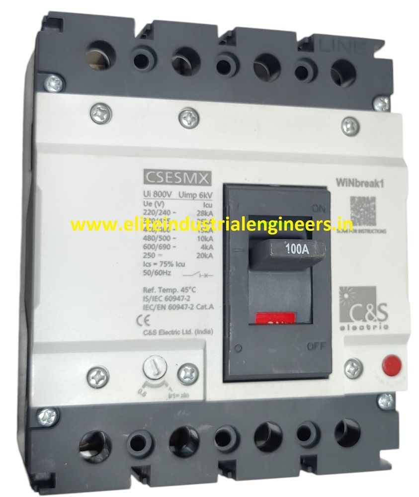 C&S MCCB CSESMX125FMU4P-100AMP 25kA