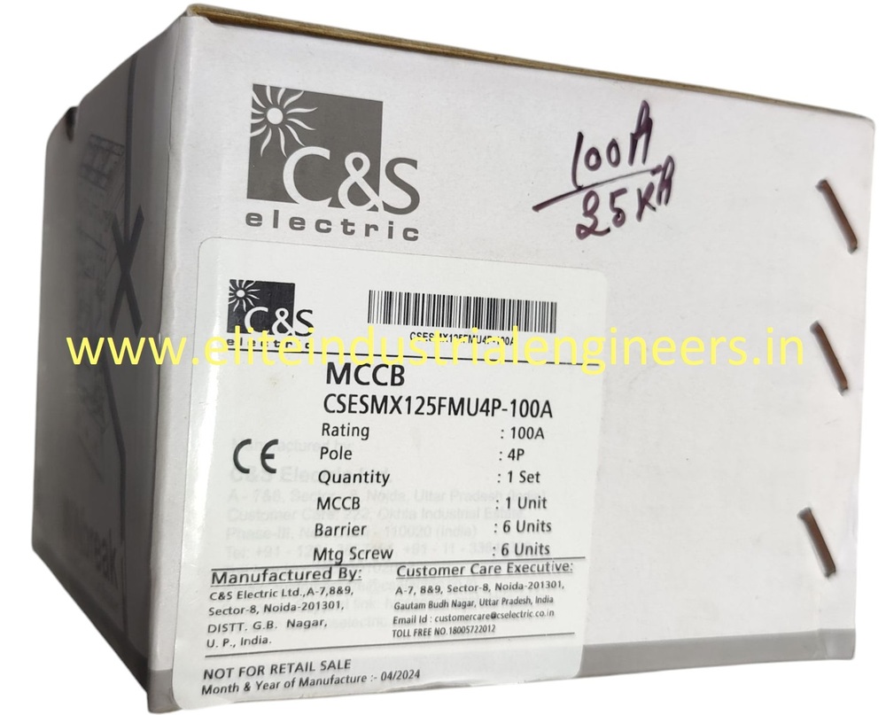 C&S MCCB CSESMX125FMU4P-100AMP 25kA