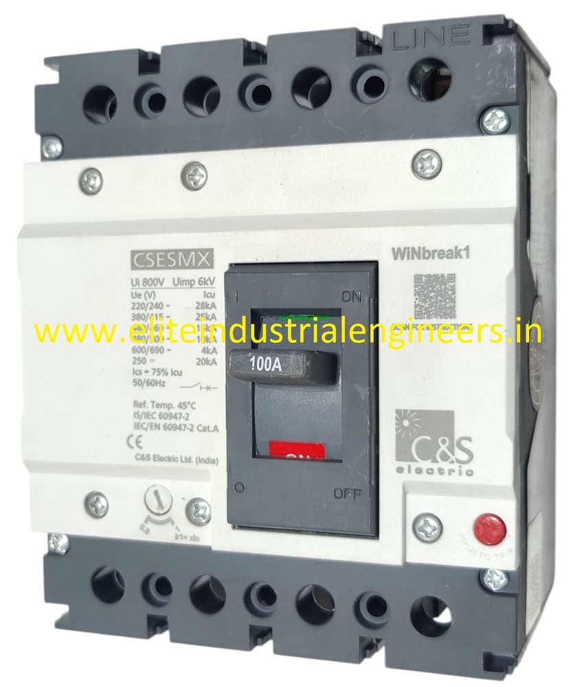 C&S MCCB CSESMX125FMU4P-100AMP 25kA