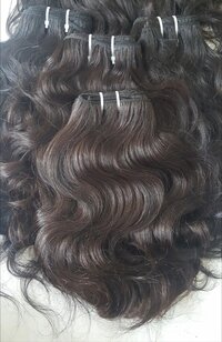 Black Natural Wavy Weft Human Hair, 24 inch