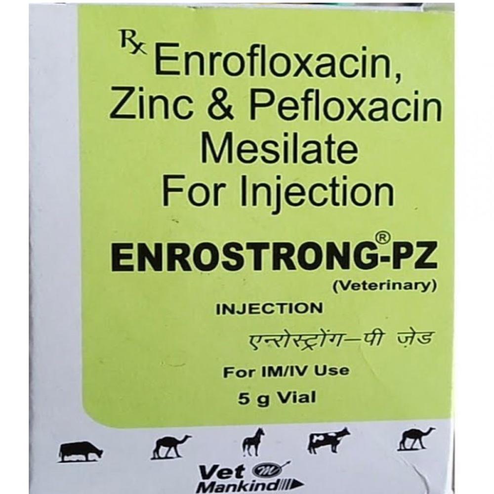 Enrostrong-pz 5gm Enrofloxacin, Pefloxacin Mesilate, And Zinc Injection