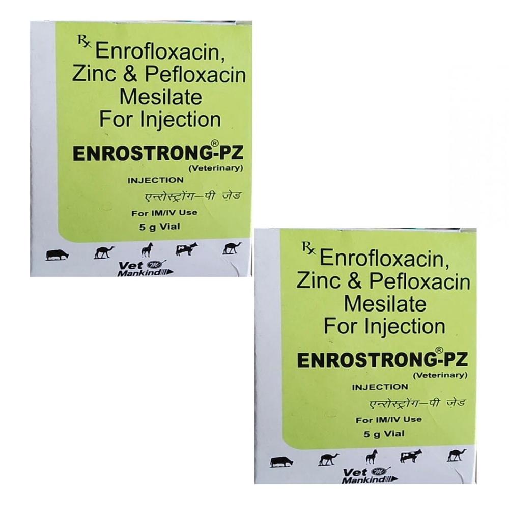 Enrostrong-pz 5gm Enrofloxacin, Pefloxacin Mesilate, And Zinc Injection