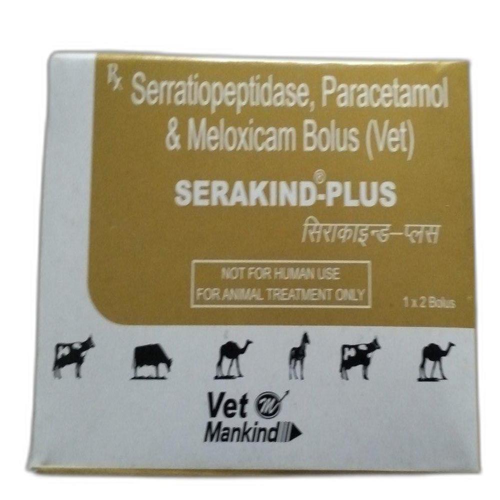 SERAKIND PLUS  MELOXICAM, PARACETAMOL, and SERRATIOPEPTIDASE BOLUS